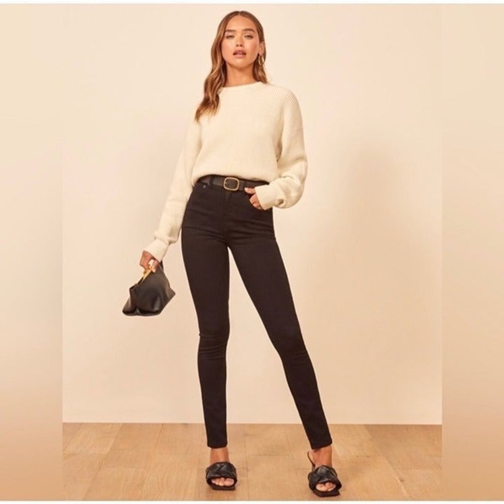 Reformation Black High & Skinny Jeans Size 28